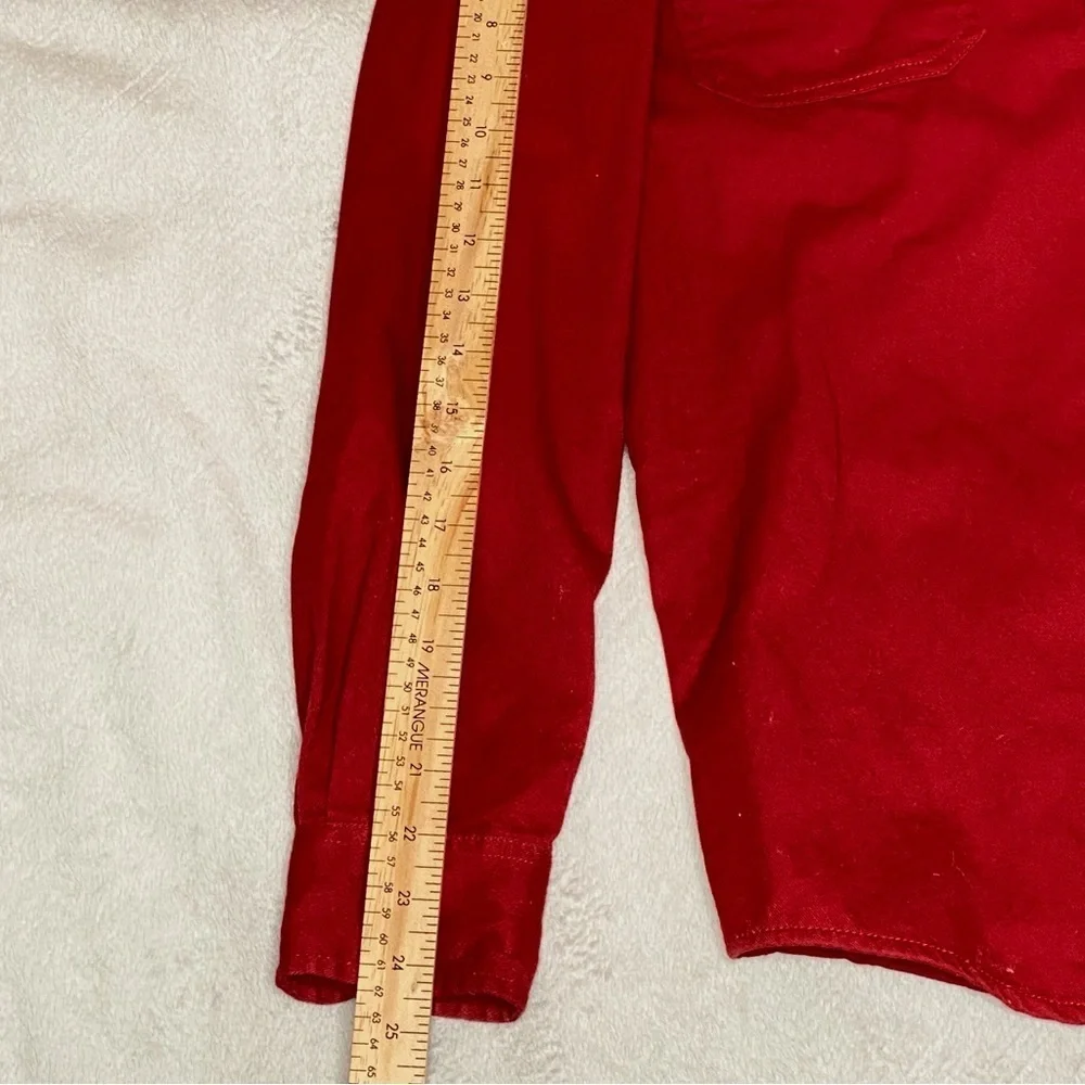 Men’s Vintage Wrangler EST. 1947 Red Cotton Button Down Casual Shirt Size S/P - Picture 8 of 12